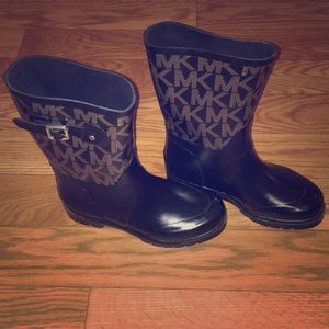 Michale Kors Black and Gold Rainboots